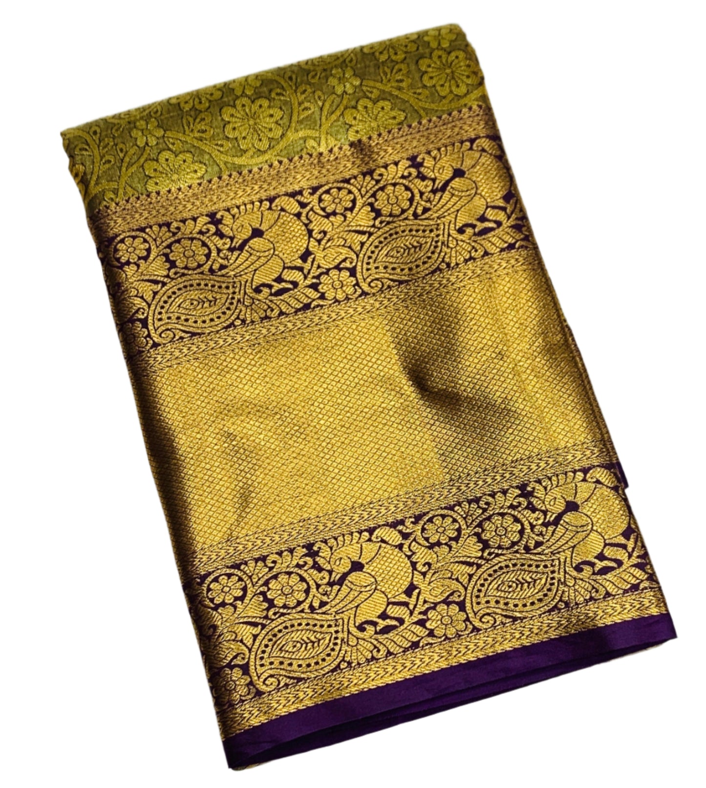 Light Brown Colour Soft Kanchi Tissue Pattu Saree with Magenta Border