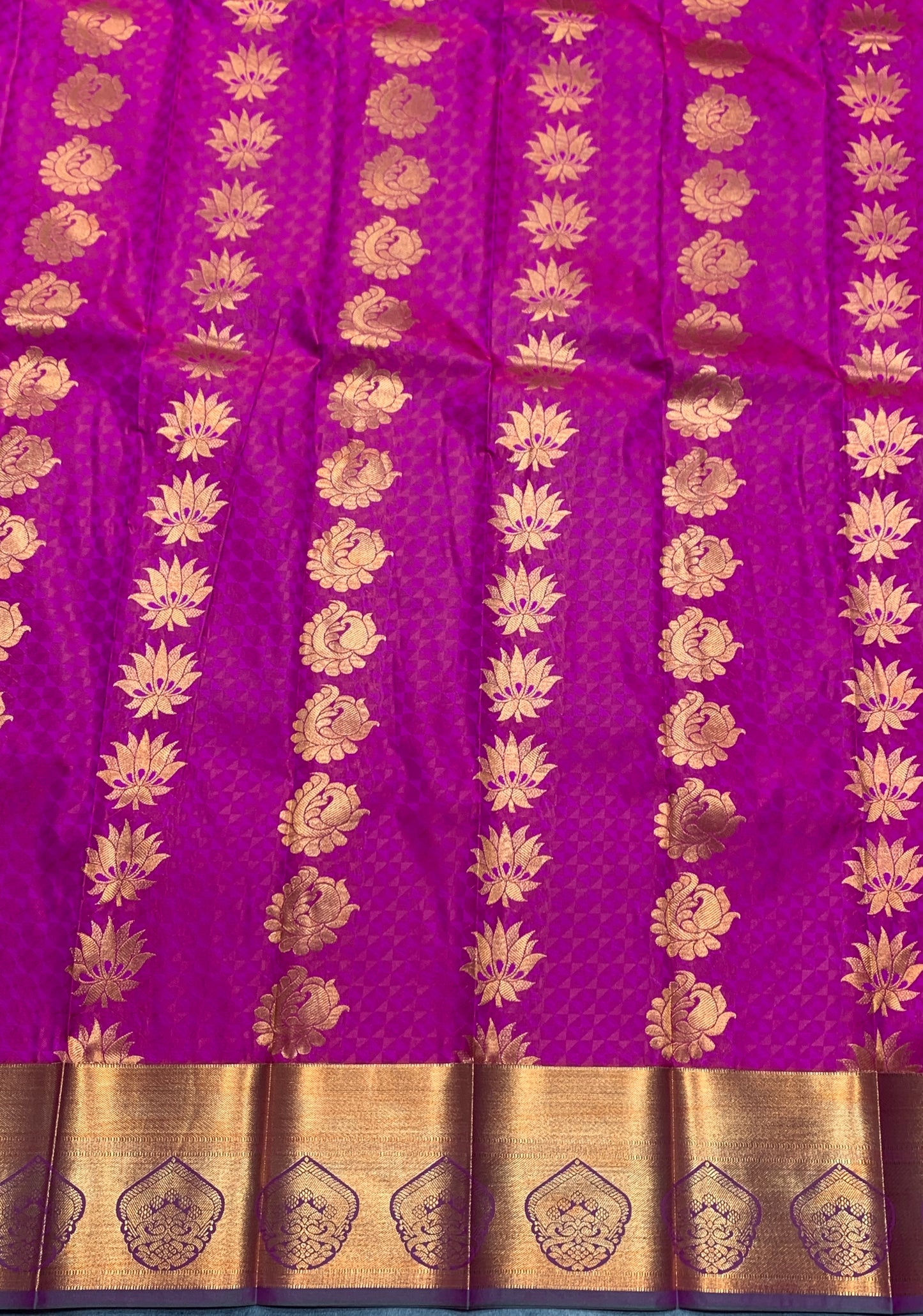 Vegan Silk Saree Pink Colour Saree with Copper Border