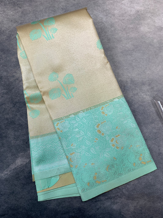 Art Silk Saree Sandal Colour with Sapphire Colour Border