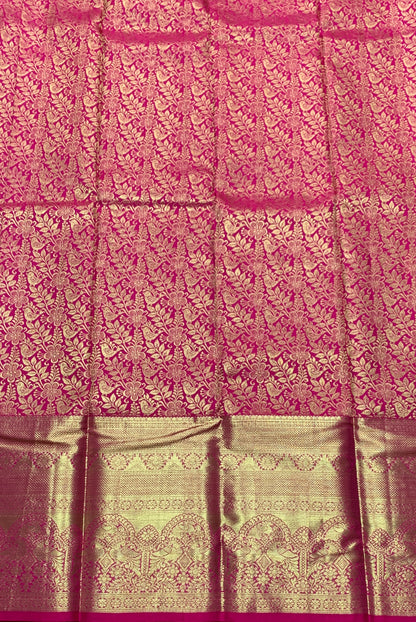 Pink Colour Soft Kanchi Tissue Pattu Saree with Golden border