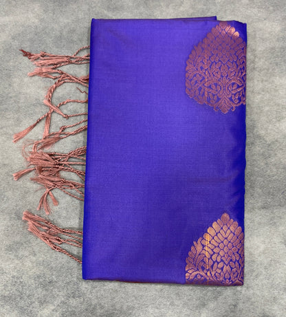 Art Silk Saree Purple Colour with Borderless