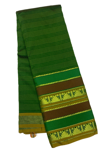 Arani Silk Saree Green Colour with Brown Border