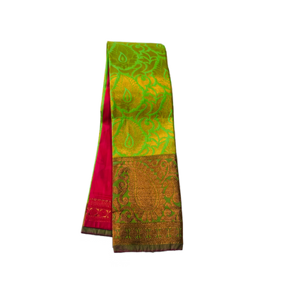 Apple Green shade Soft kanchi pattu with Copper with  Mango design Border