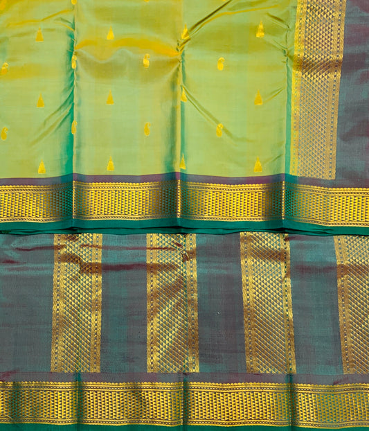 Pure Kanchipuram Silk Olive Green Colour