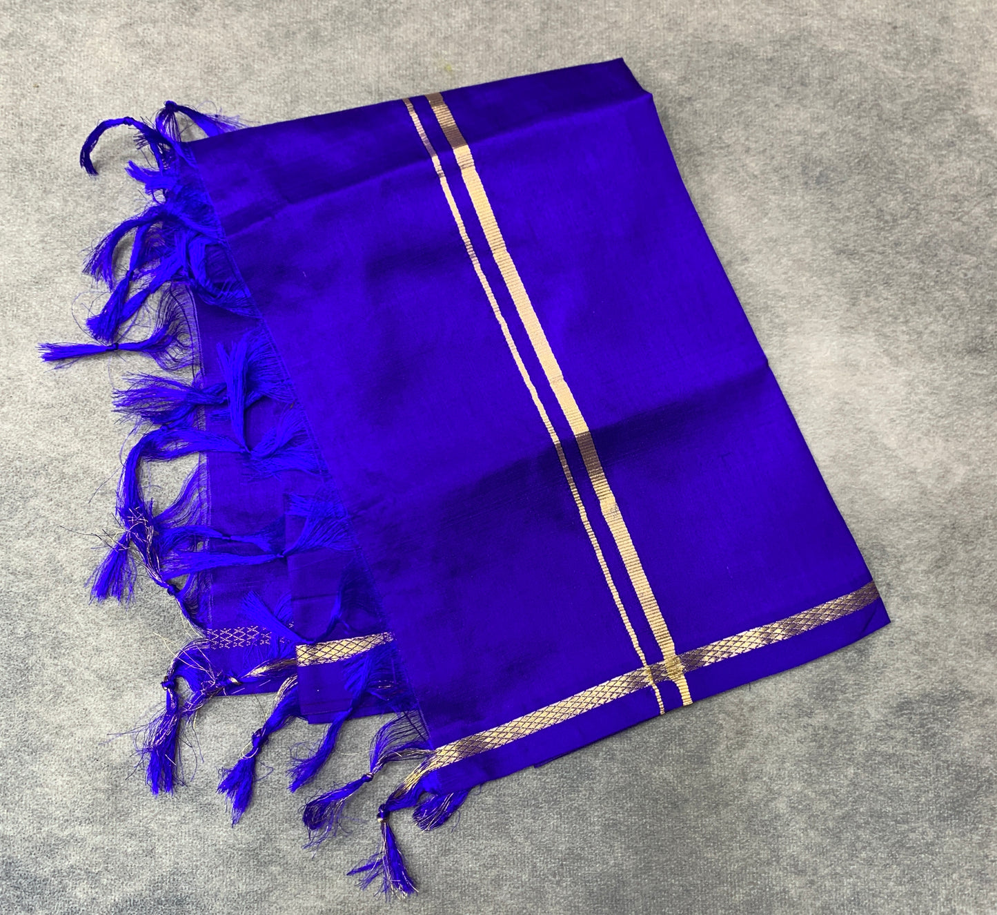 3 Mulam Silk Pooja Towel Violet Colour