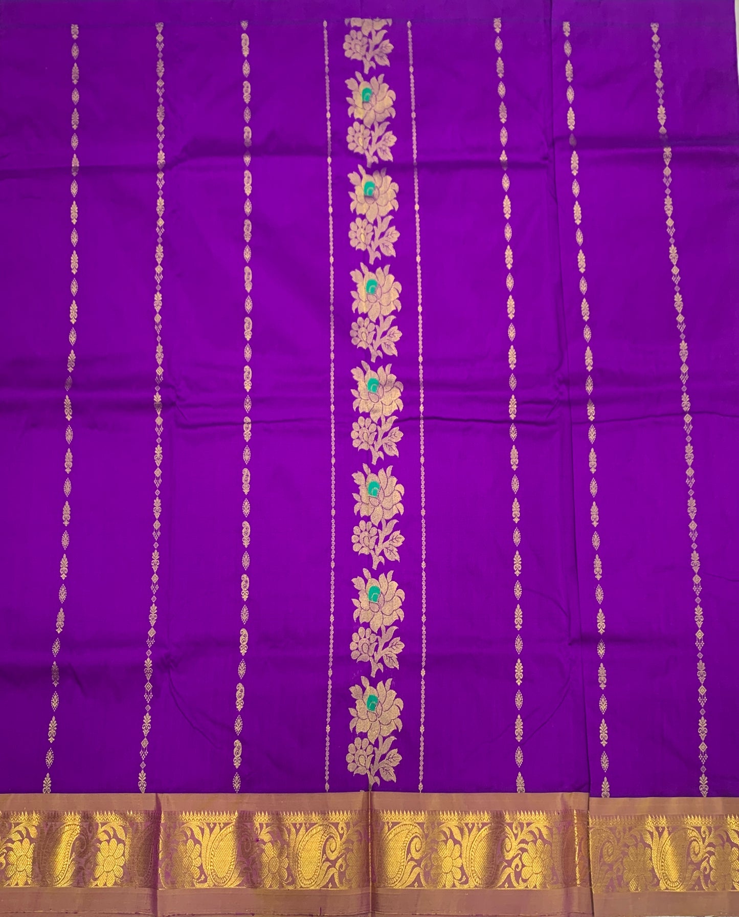 Dark Magenta shade Semi silk Kids Pattu Pavadai with Contrast border for age 5 to 10