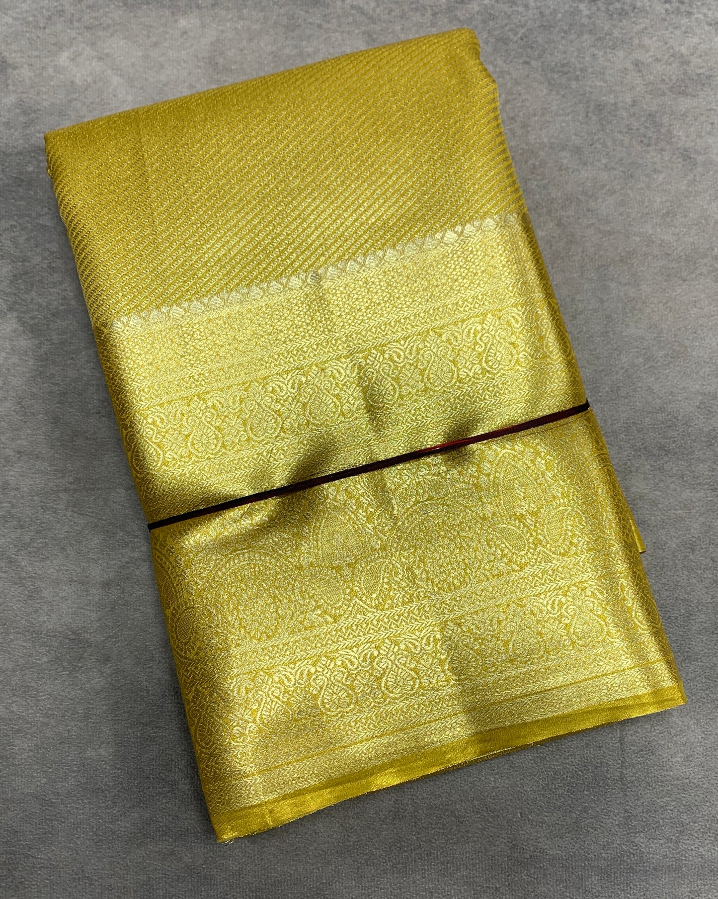 Fancy Tissue Saree Golden Colour with Self Colour Border