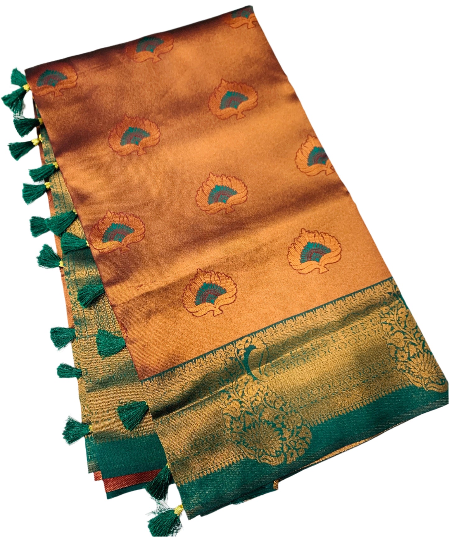 Art Silk Saree Maroon Colour with Green Border