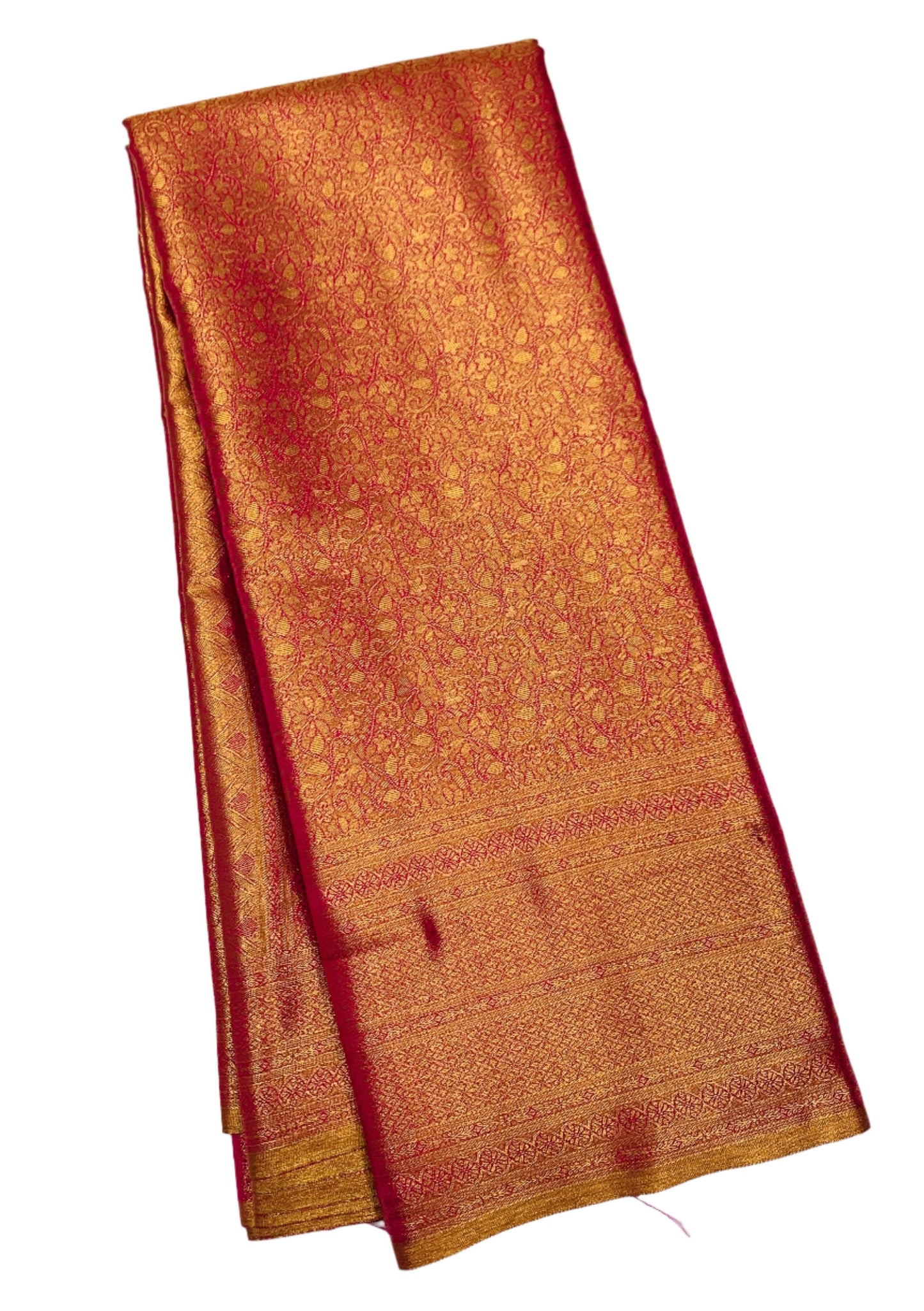 Rose and Golden Colour Soft Kanchi Tissue Pattu Saree with Self Border