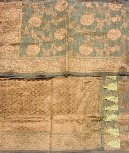 Banaras Katan Saree Gray Colour