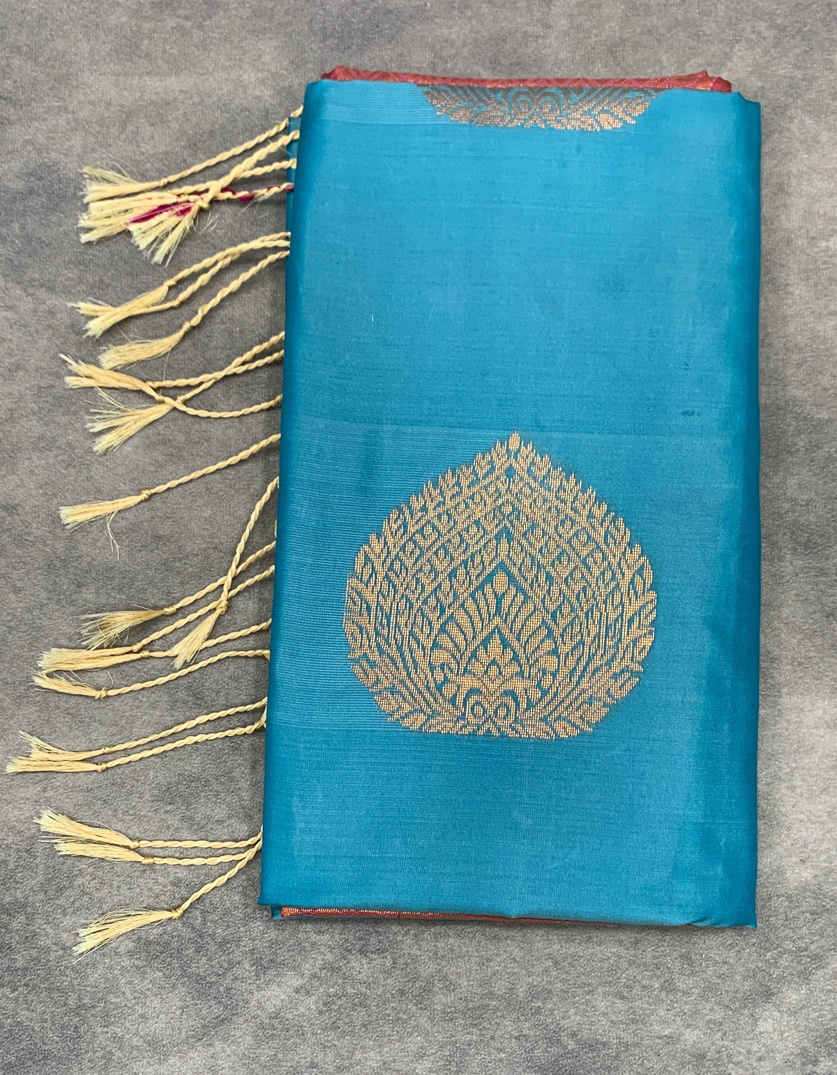 Art Silk Saree Sky Blue Colour with Borderless