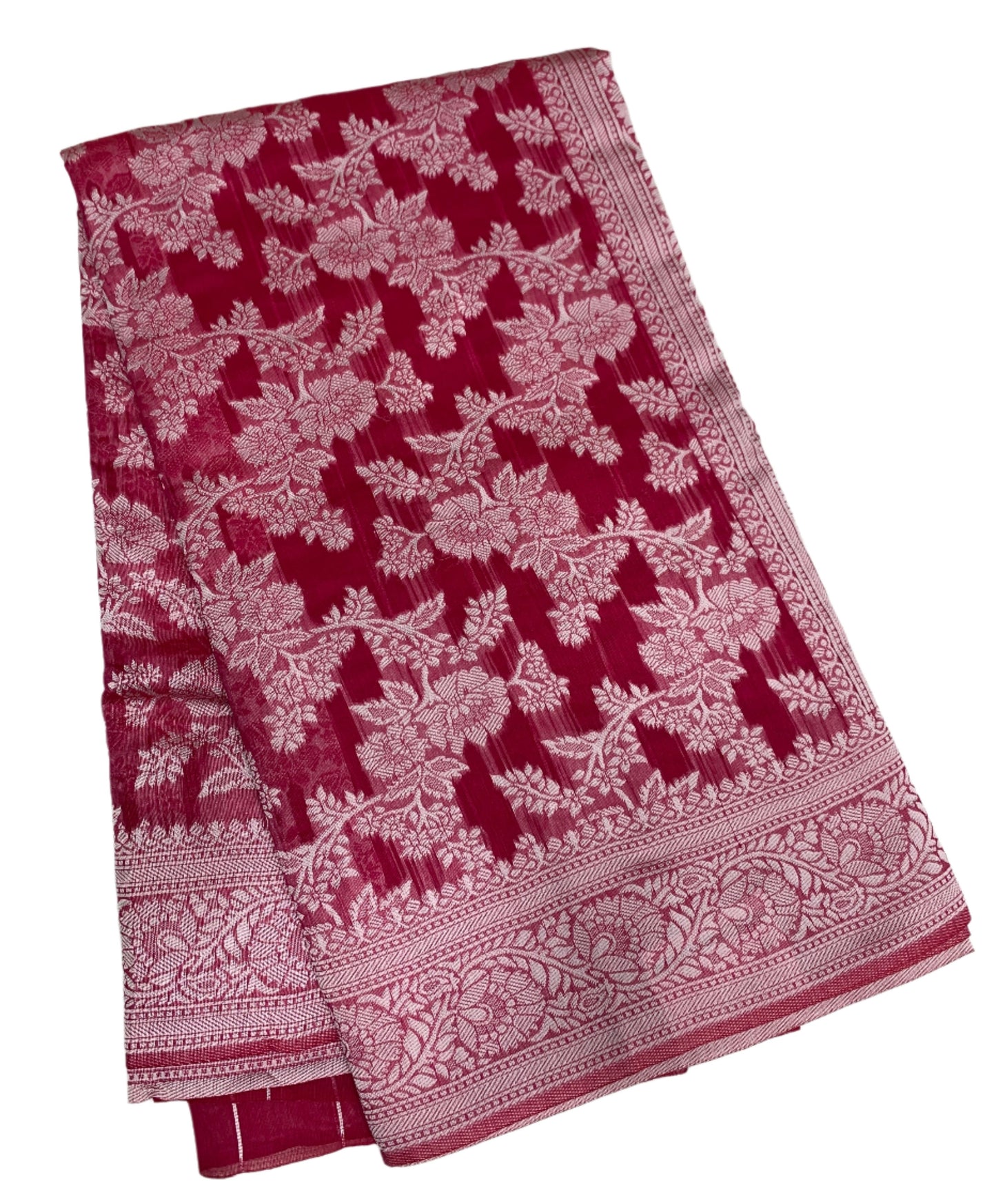 Banaras Katan Saree Pink Colour with Katan Work Border