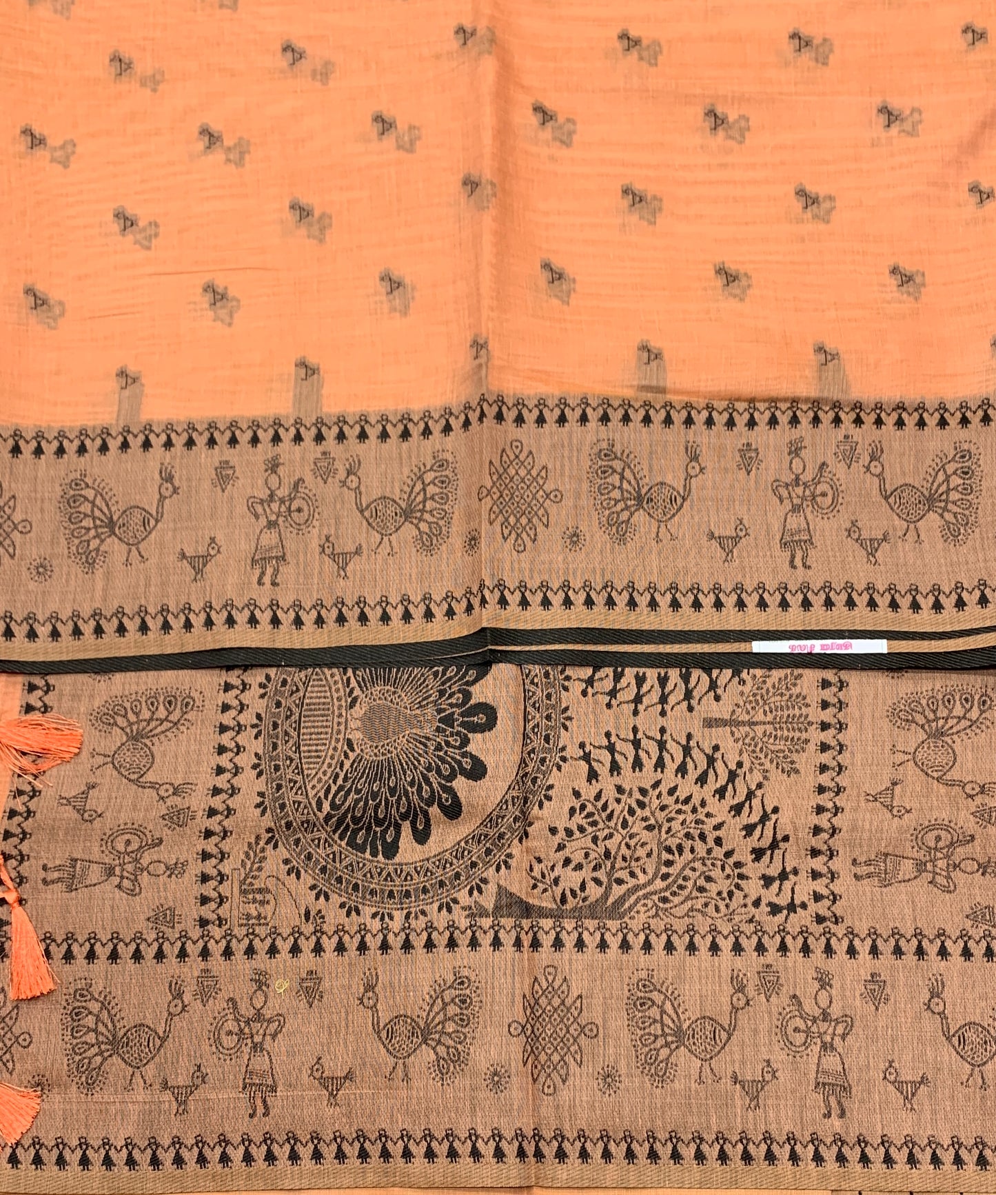 Banaras Katan Saree Orange Colour with Katan Work Border