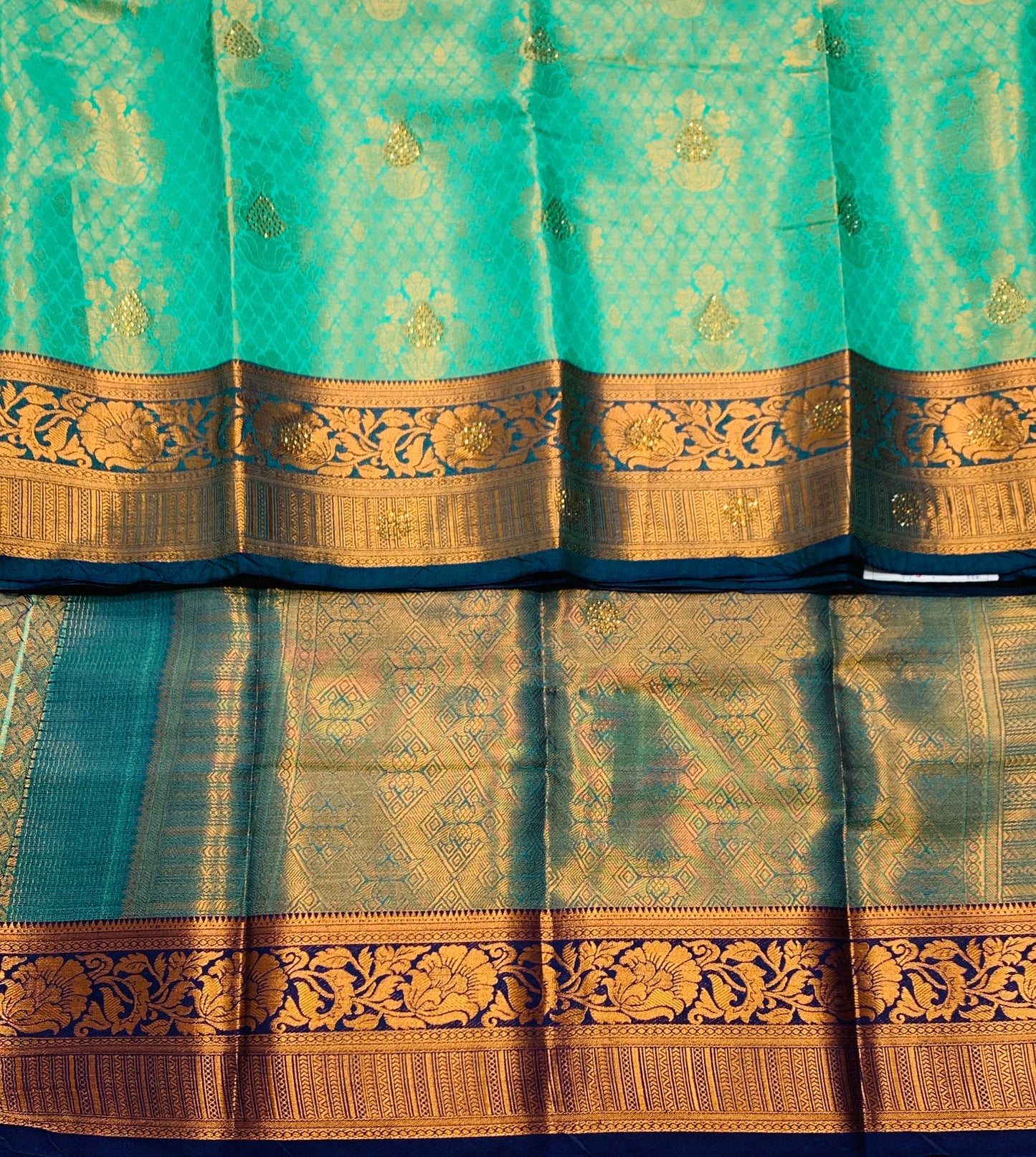 Art Silk Saree Sapphire Shade with Blue Border