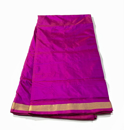 9 yards Pure Kanchipuram Silk Saree Magenta Colour