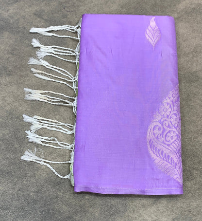Art Silk Saree Lavender Colour with Borderless