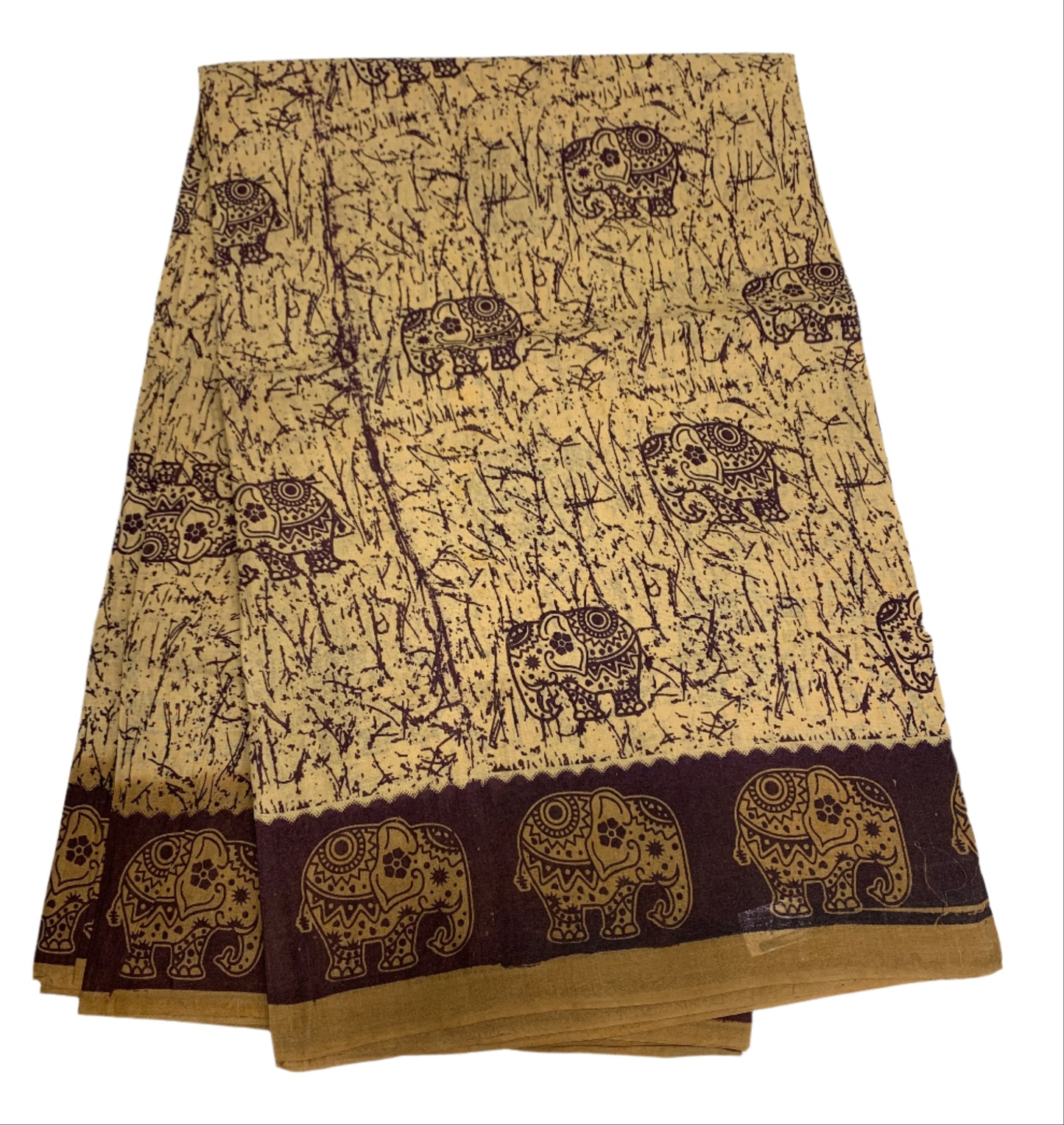 Chettinad Sungudi Cotton Tussar Colour with Brown Border