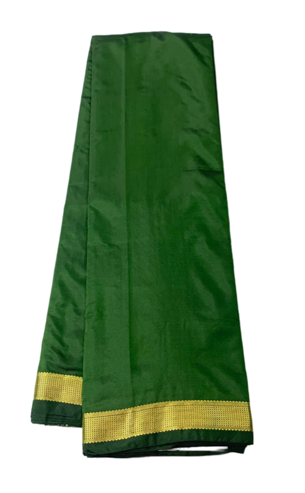 Arani Silk Saree Light Green Colour with Golden Border.