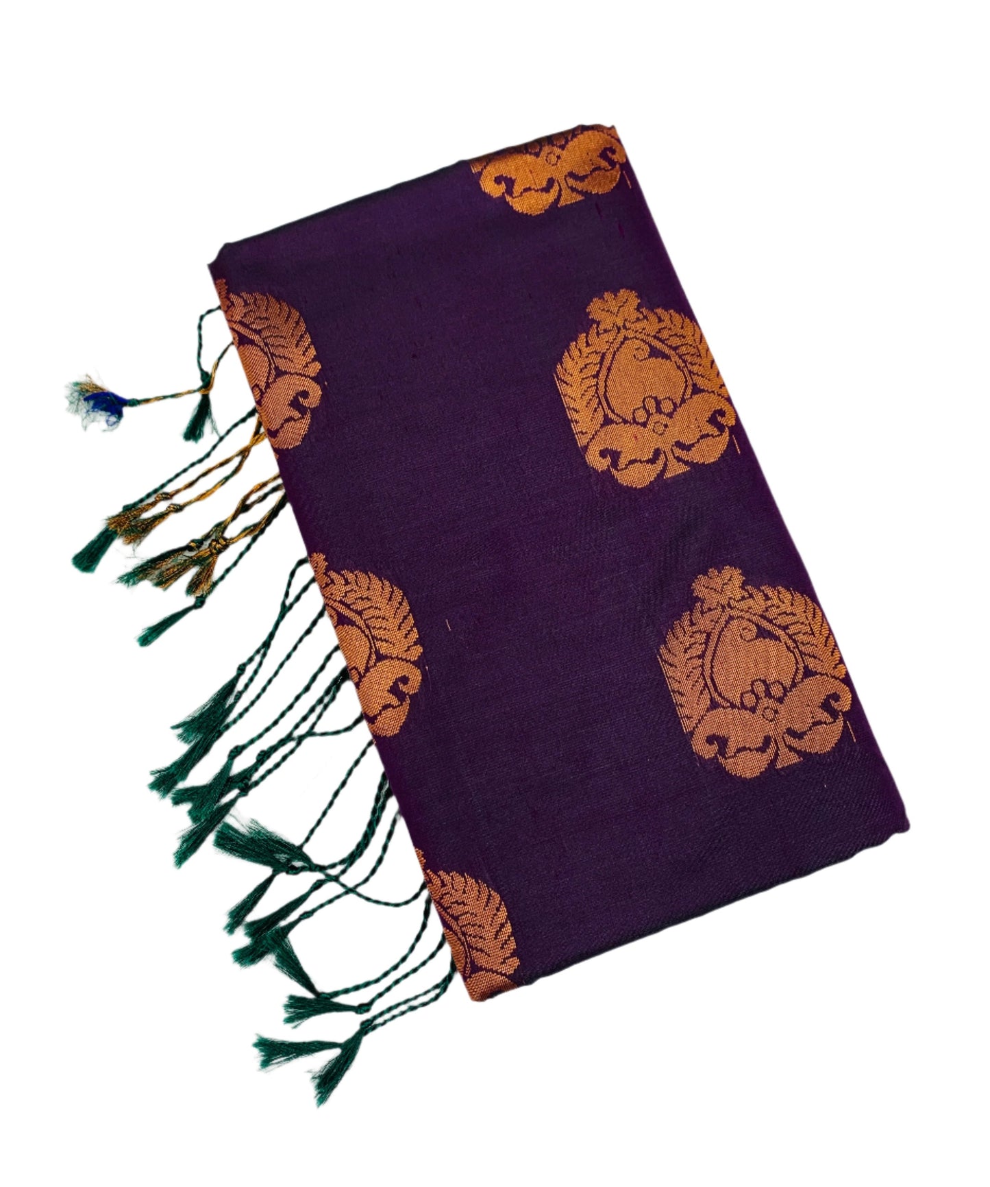 Soft Vegan Silk Saree Dark Purple shade