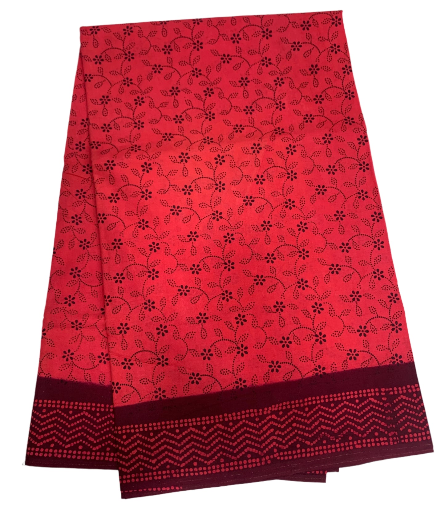 Chettinad Sungudi Cotton Tomato Red Colour with Printed Saree