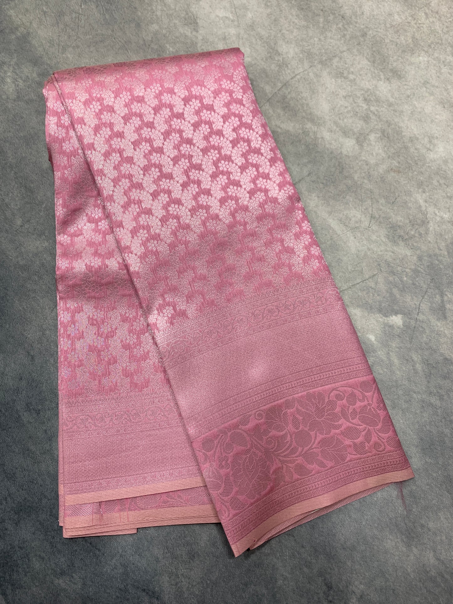 Art Silk Saree Onion Pink Colour with Self Colour Border