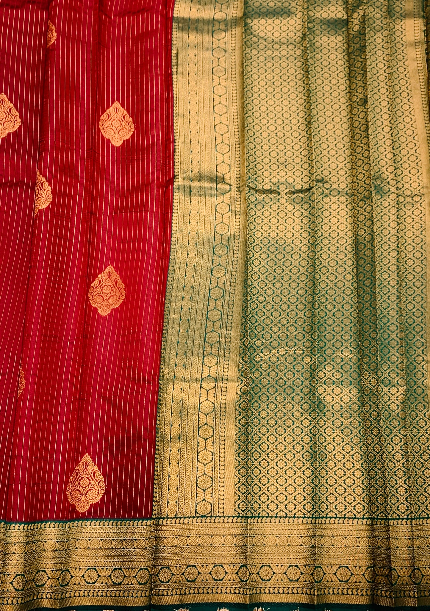 Art Silk Saree Maroon Colour with Green Border