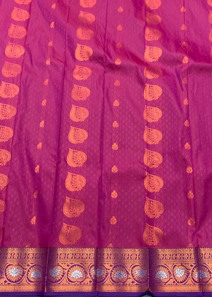 Vegan Silk Saree Vadamali Colour Saree with Copper Border