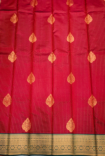 Art Silk Saree Maroon Colour with Green Border