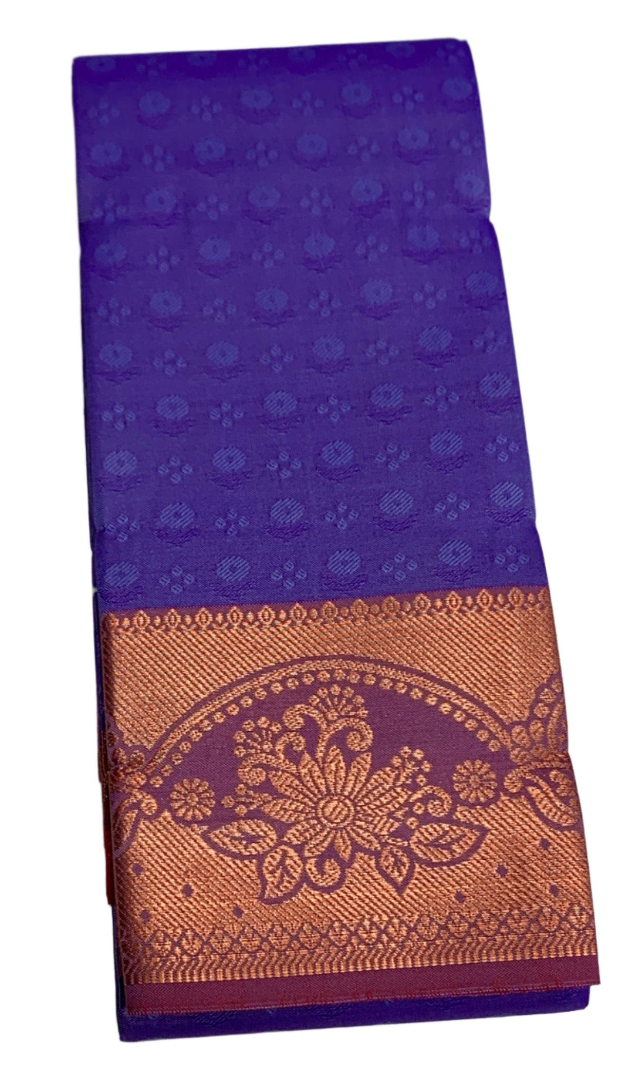 Synthetic Cotton Saree Lavender Shade with Copper Border