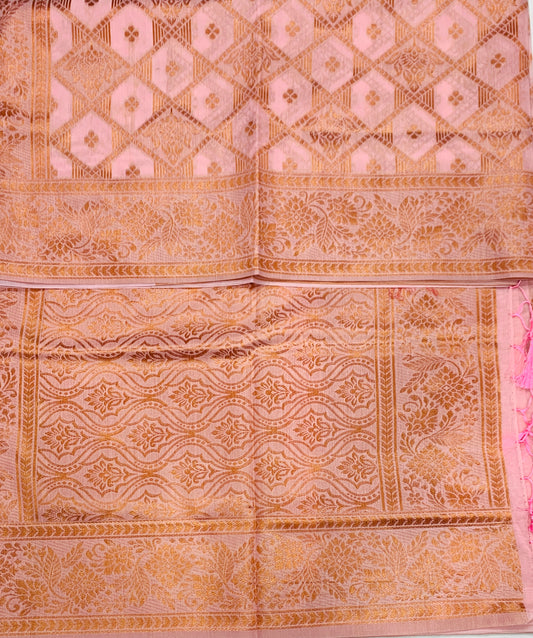 Banaras Katan Saree Pink Colour