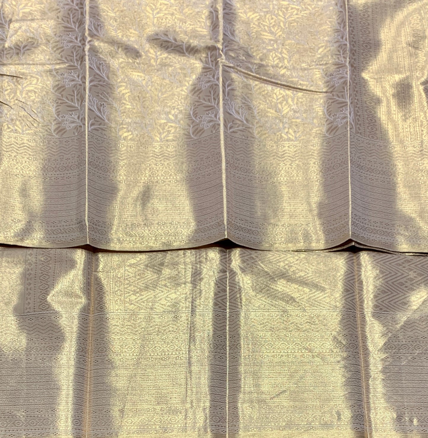 Fancy Tissue Saree Copper Colour with Self Design Border