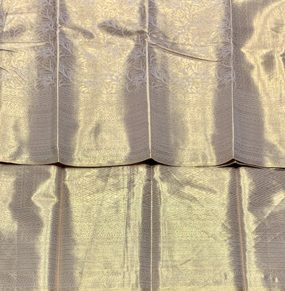 Fancy Tissue Saree Copper Colour with Self Design Border