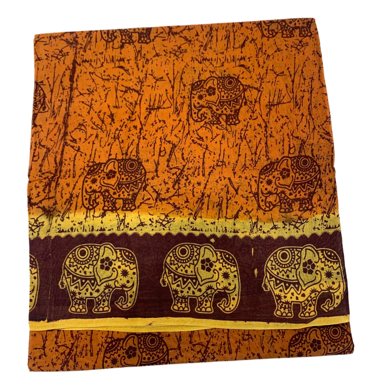 Chettinad Sungudi Cotton Mustard Colour with Printed Saree