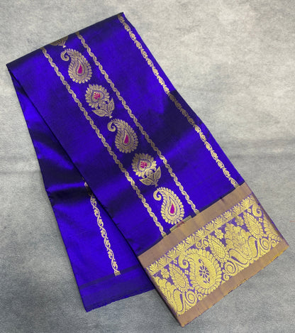 Violet Shade Semi Silk Kids Pattu Pavadai with Contrast border for Age 2 to 5 Years
