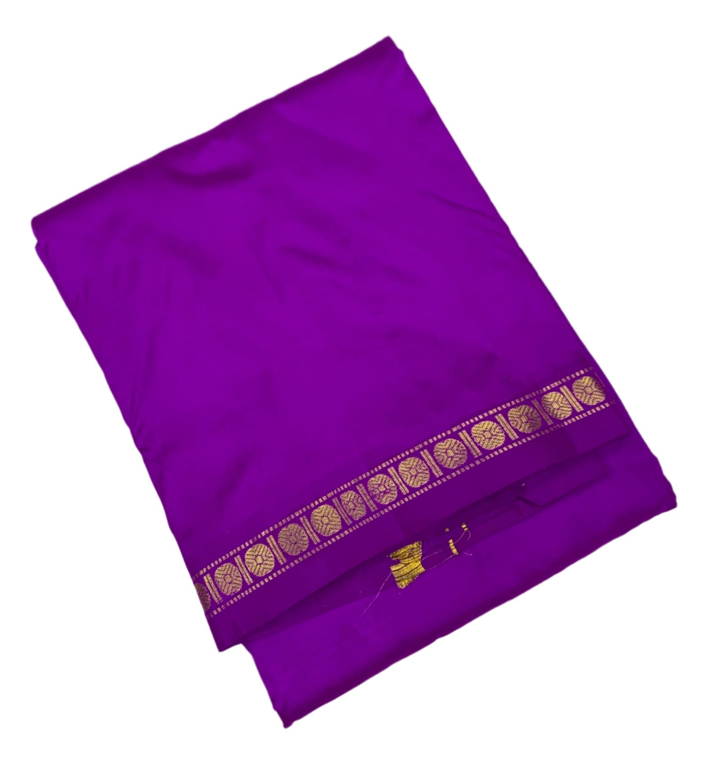 9X5 Pure Silk Dhoti Magenta Small Border