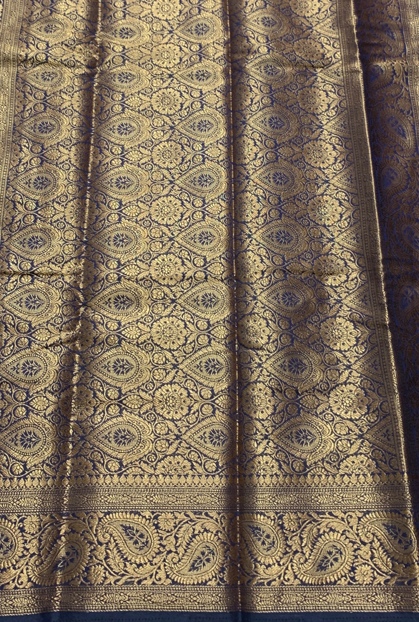 Crepe Saree Sky Blue Colour with Navy Blue Border