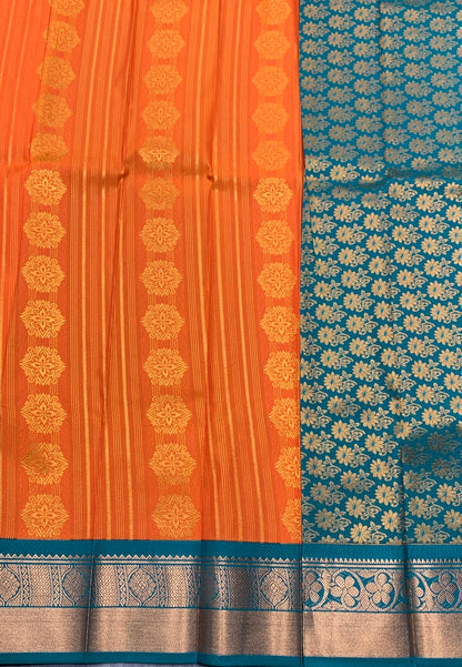 Vegan Silk Saree Mango Yellow Colour Saree with Green Colour Contrast Border