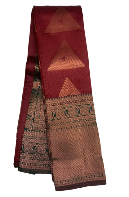 Art Silk Saree Maroon Colour with Green Border