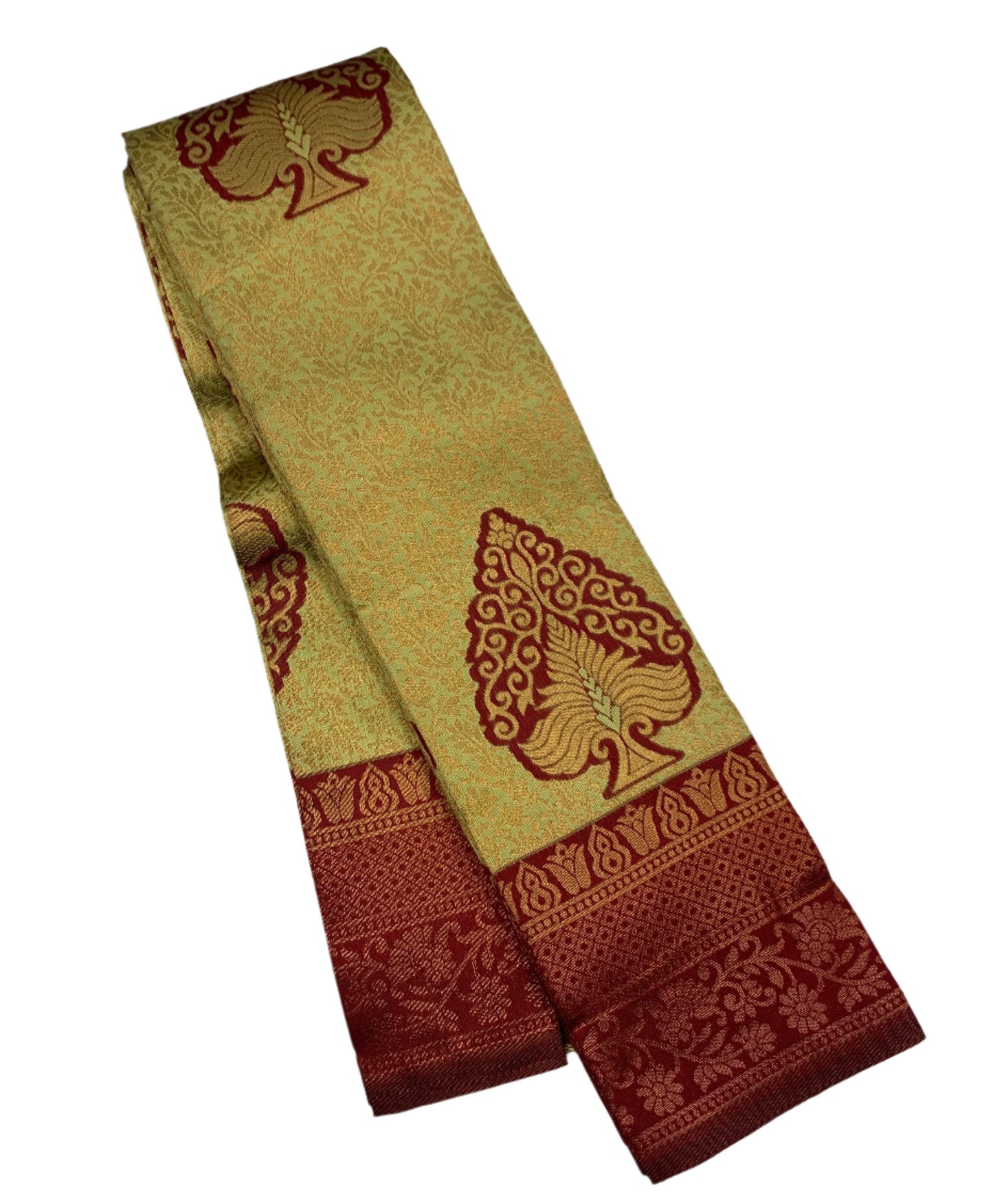 Art Silk Saree Mustard Colour with Maroon Border