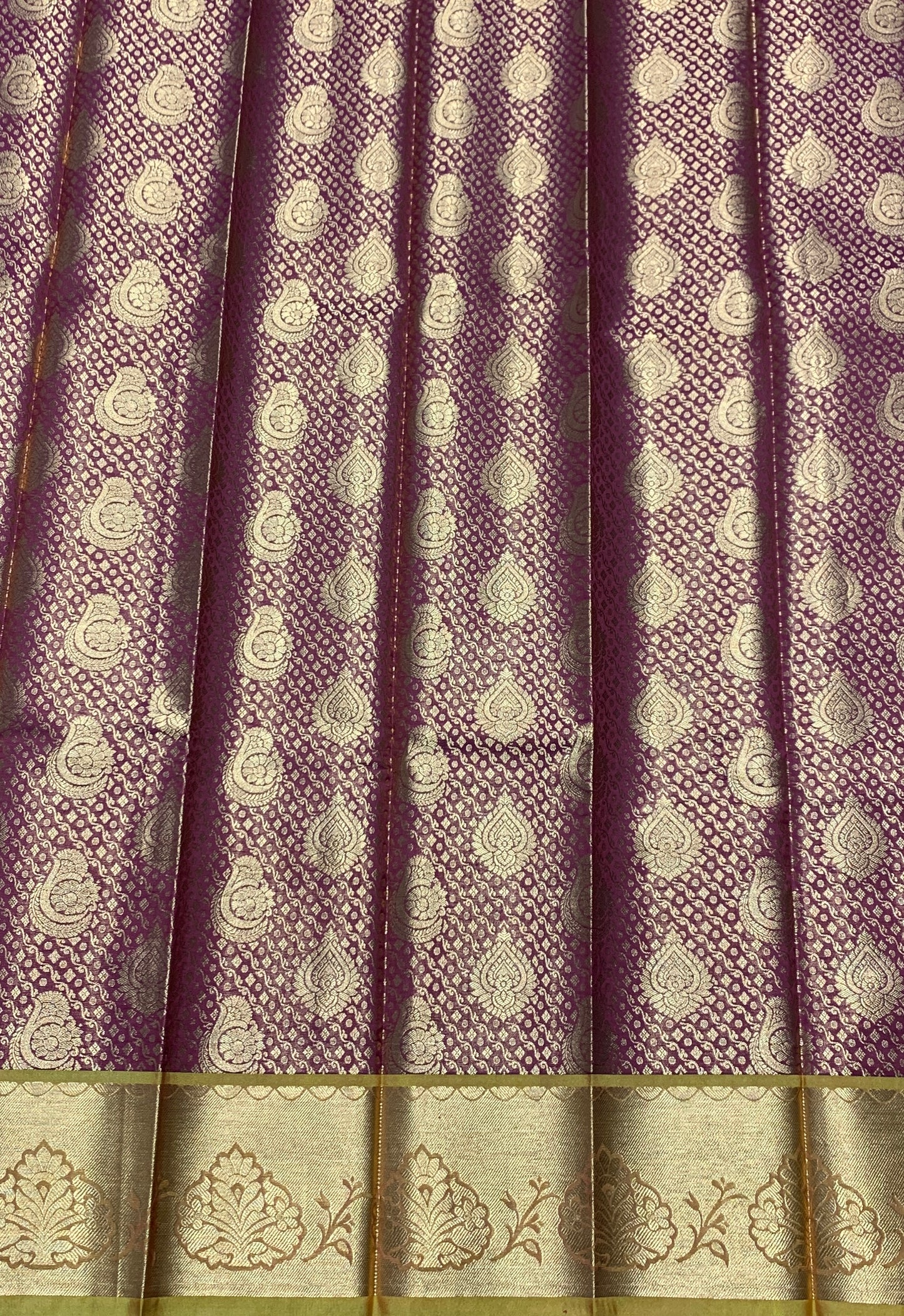Vegan Silk Saree Maroon Colour with Golden Yellow Copper Border