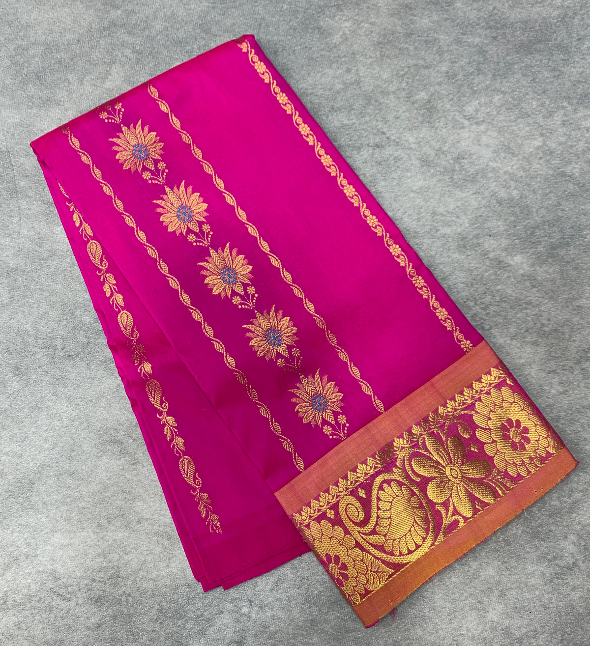 Pink Shade Semi Silk Kids Pattu Pavadai with Contrast border for Age 2 to 5 Years
