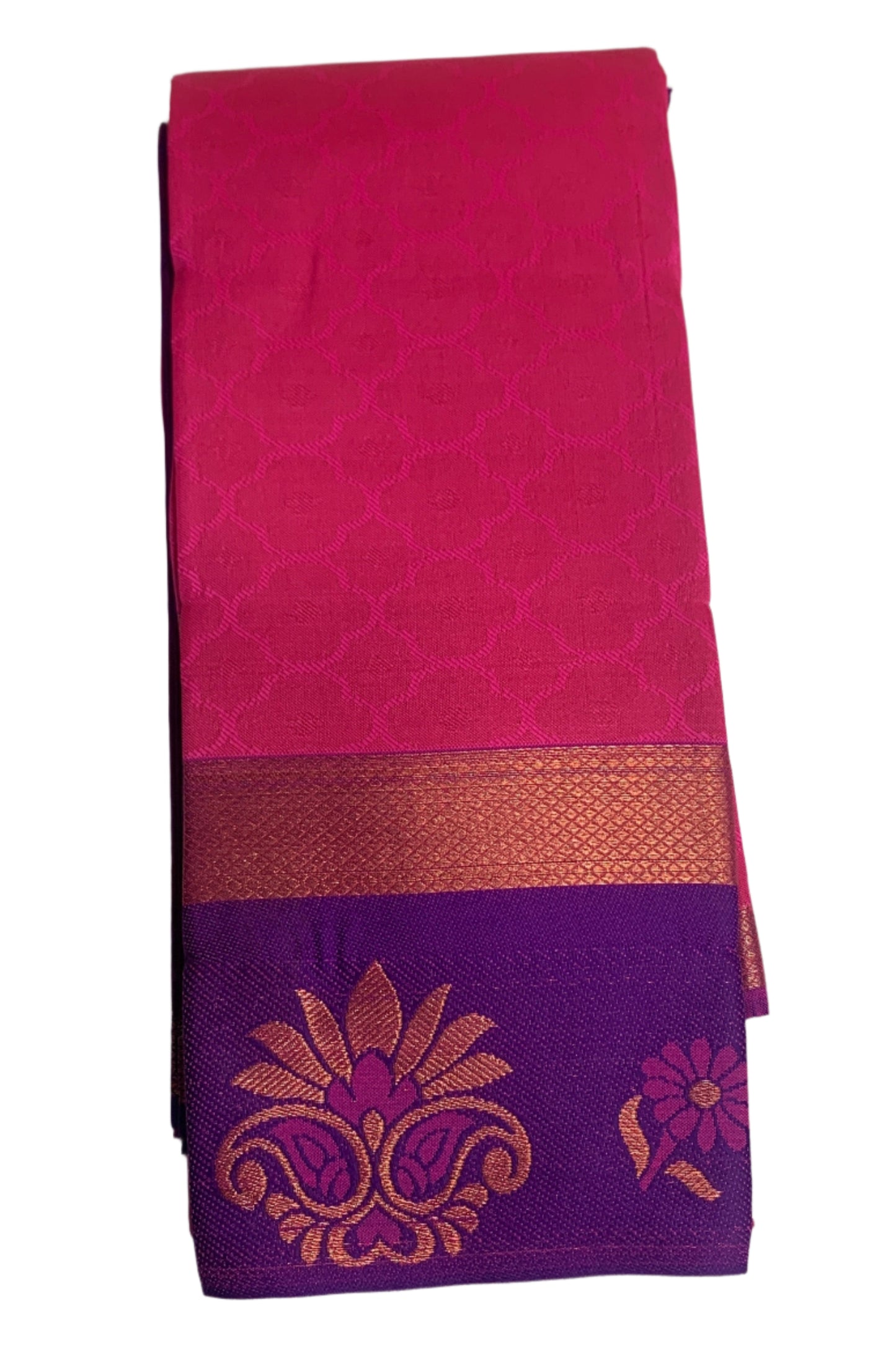 Synthetic Cotton Saree Baby Pink Shade with Violet Border