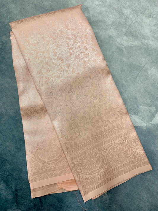 Art Silk Saree Peach Colour with Self Colour Border