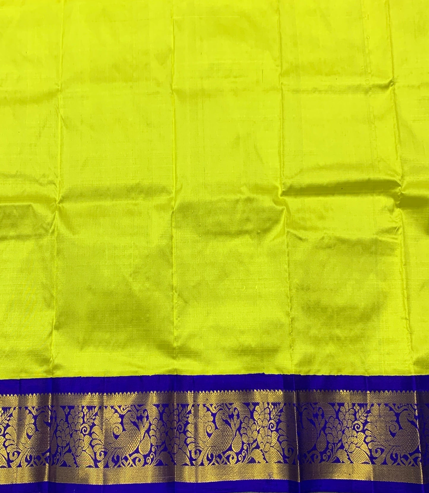 Apple Green Shade Pure Kanchipuram Kids Pattu Pavadai with Contrast Border for Newborn to 2 Years