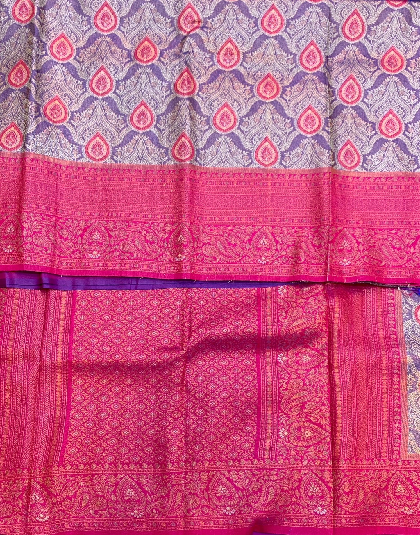 Fancy Tissue Saree Blue Colour with Pink Border