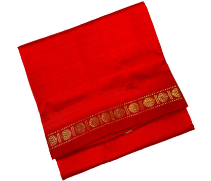 Silk Pooja Towel Red colour