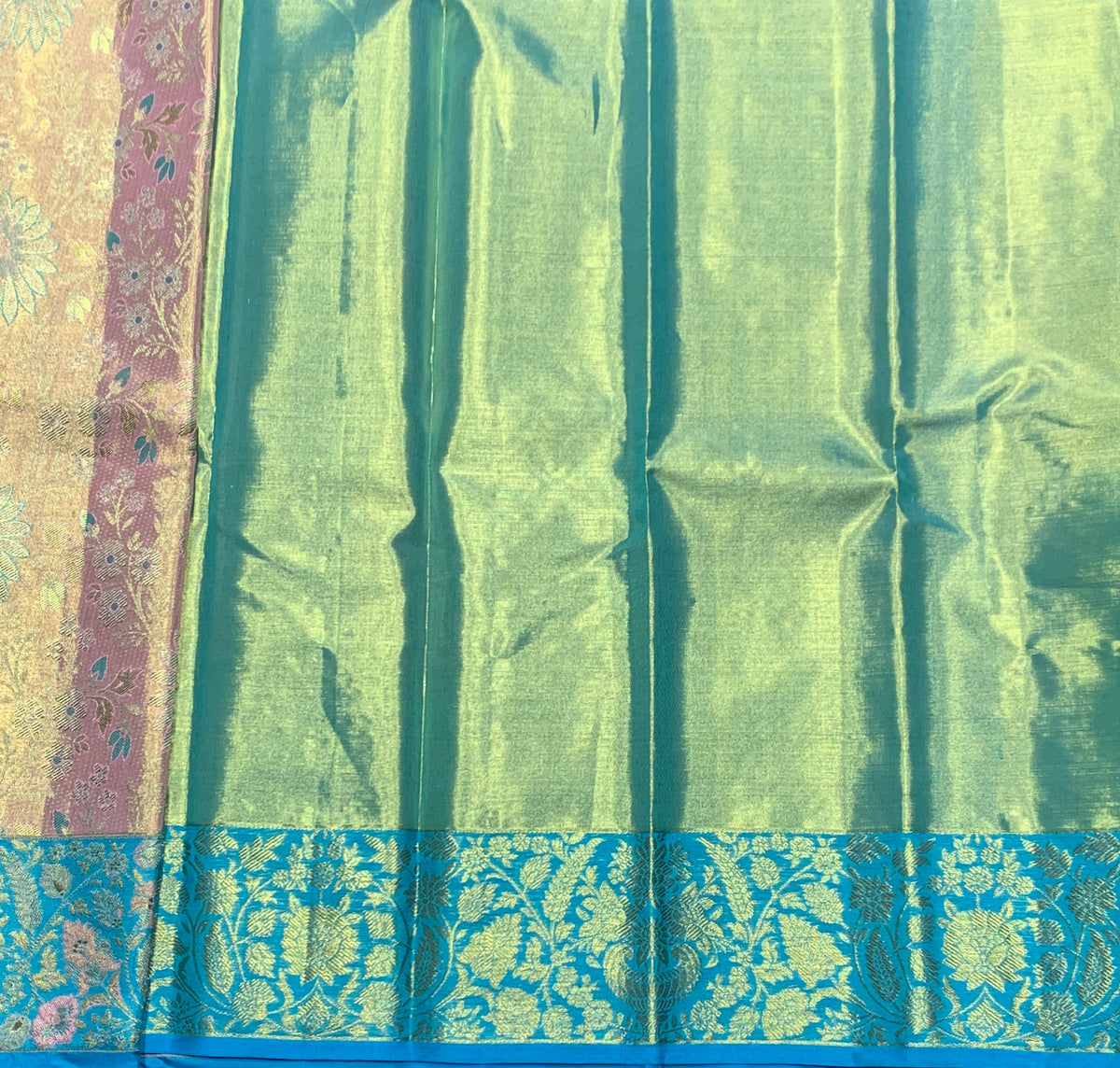 Baby Pink Shade Pure Kanchipuram Kids Pattu Pavadai with Contrast Border for Newborn to 2 Years
