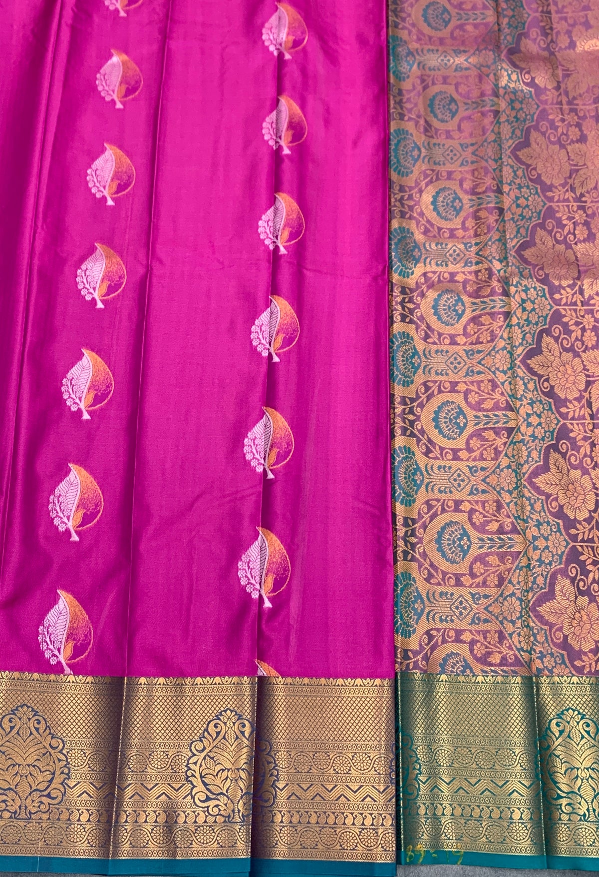 Soft Silk Casual Saree Pink Colour with Rama Green Colour Border