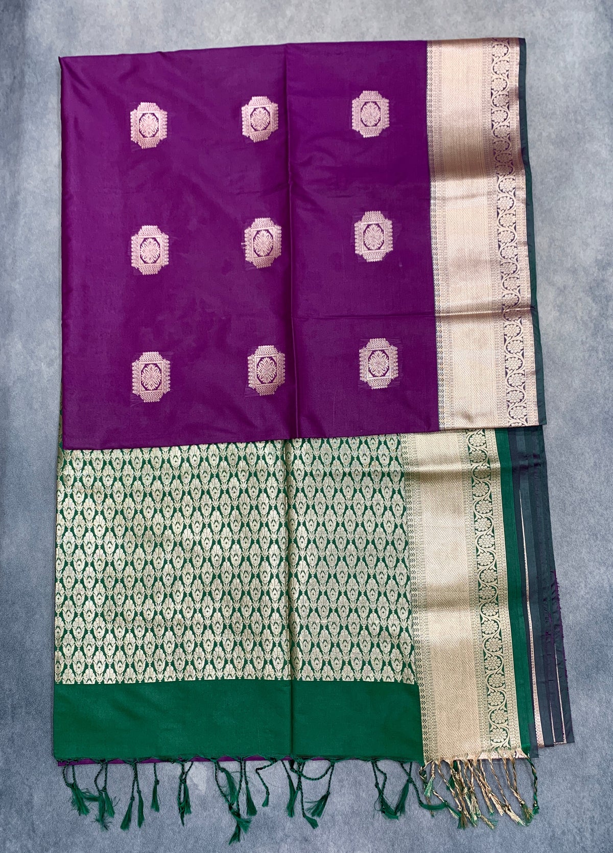 Art Silk Saree Magenta with Copper Zari Border