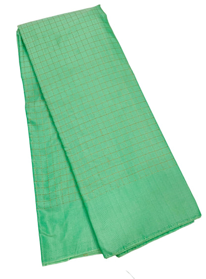 Arani Silk Saree Pista Green Colour Self Border